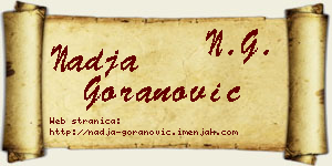 Nadja Goranović vizit kartica